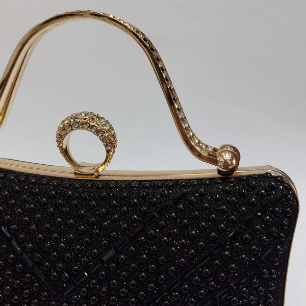 کیف زنانه مجلسی نگین دار مشکی