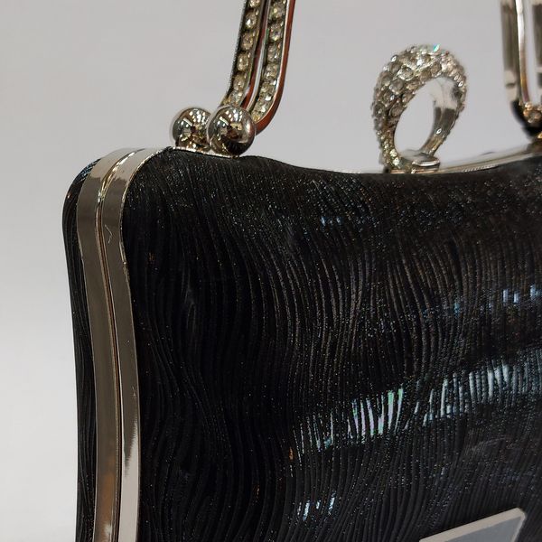 کیف زنانه مجلسی چرم دسته نگین دار