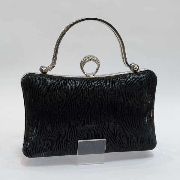 کیف زنانه مجلسی چرم دسته نگین دار