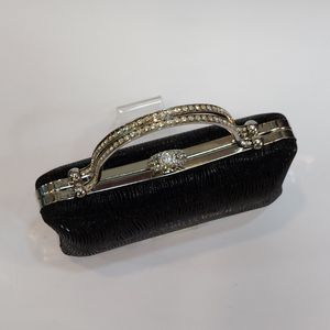 خرید انلاین کیف زنانه مجلسی چرم دسته نگین دار