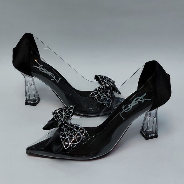 کفش مجلسی زنانه پاشنه بلند طلقی پاپیونی