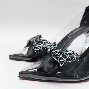 قیمت کفش مجلسی زنانه پاشنه بلند طلقی پاپیونی