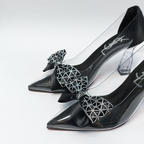 کفش مجلسی زنانه پاشنه بلند طلقی پاپیونی