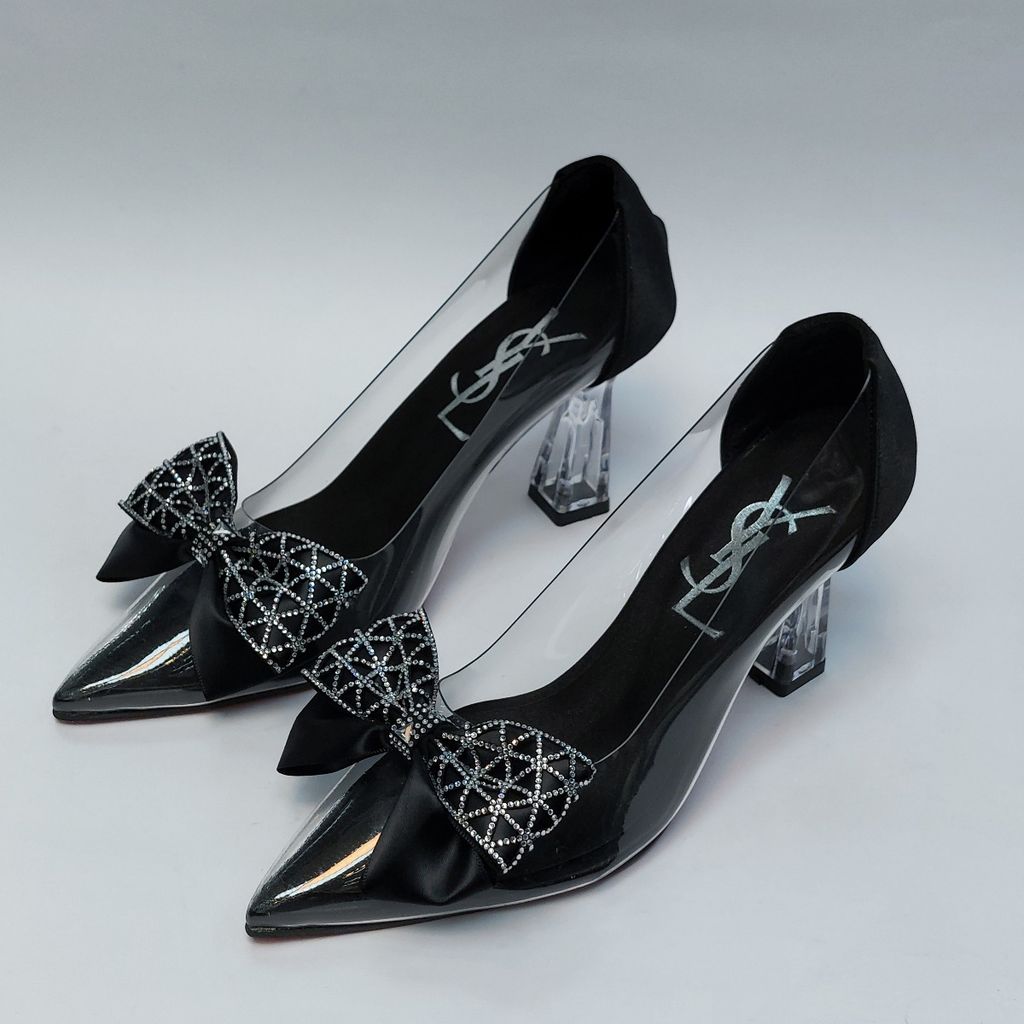 قیمت کفش مجلسی زنانه پاشنه بلند طلقی پاپیونی