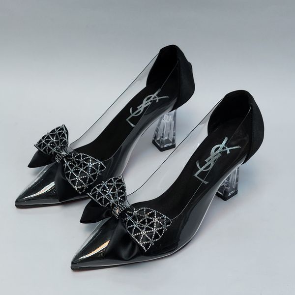 کفش مجلسی زنانه پاشنه بلند طلقی پاپیونی