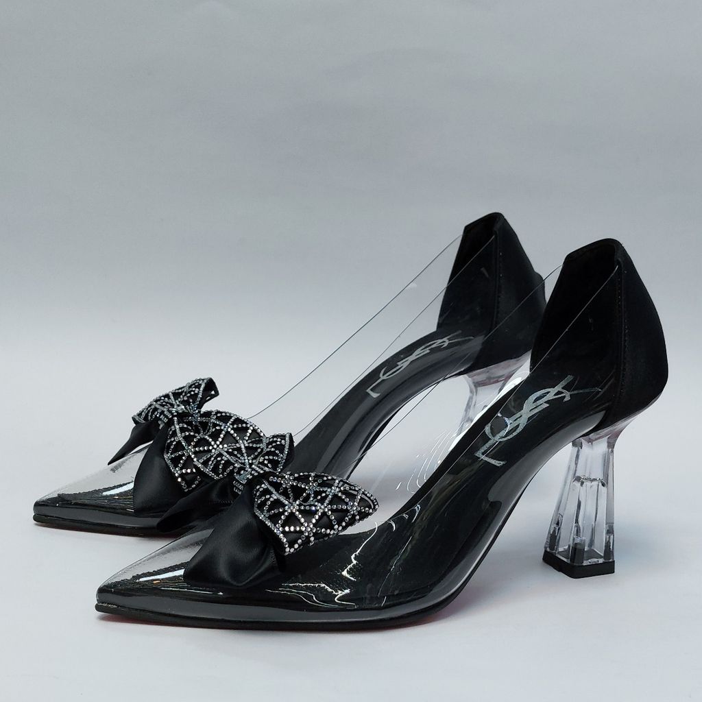 خرید اینترنتی کفش مجلسی زنانه پاشنه بلند طلقی پاپیونی