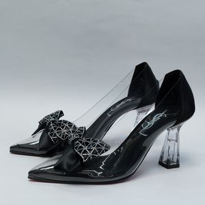 کفش مجلسی زنانه پاشنه بلند طلقی پاپیونی