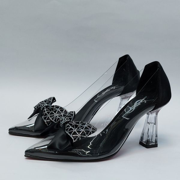 کفش مجلسی زنانه پاشنه بلند طلقی پاپیونی