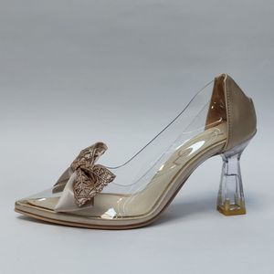 قیمت ارزان کفش مجلسی زنانه پاشنه بلند طلقی پاپیونی YSL