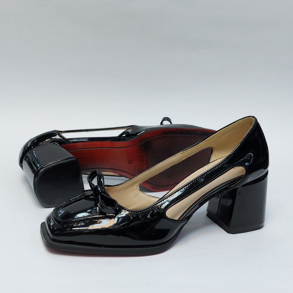 فروش اینترنتی کالج زنانه پاپیونی پاشنه دار مشکی