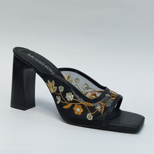 قیمت ارزان کفش زنانه مجلسی توری گلدوزی شده پاشنه بلند جدید