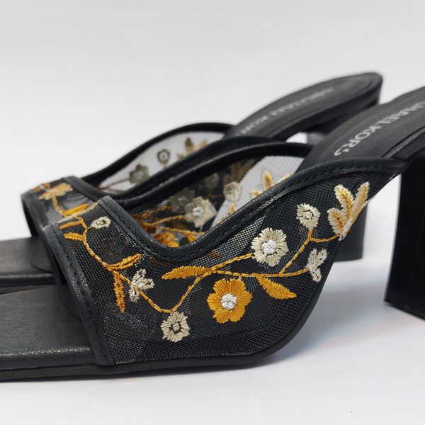 کفش زنانه مجلسی توری گلدوزی شده پاشنه بلند جدید