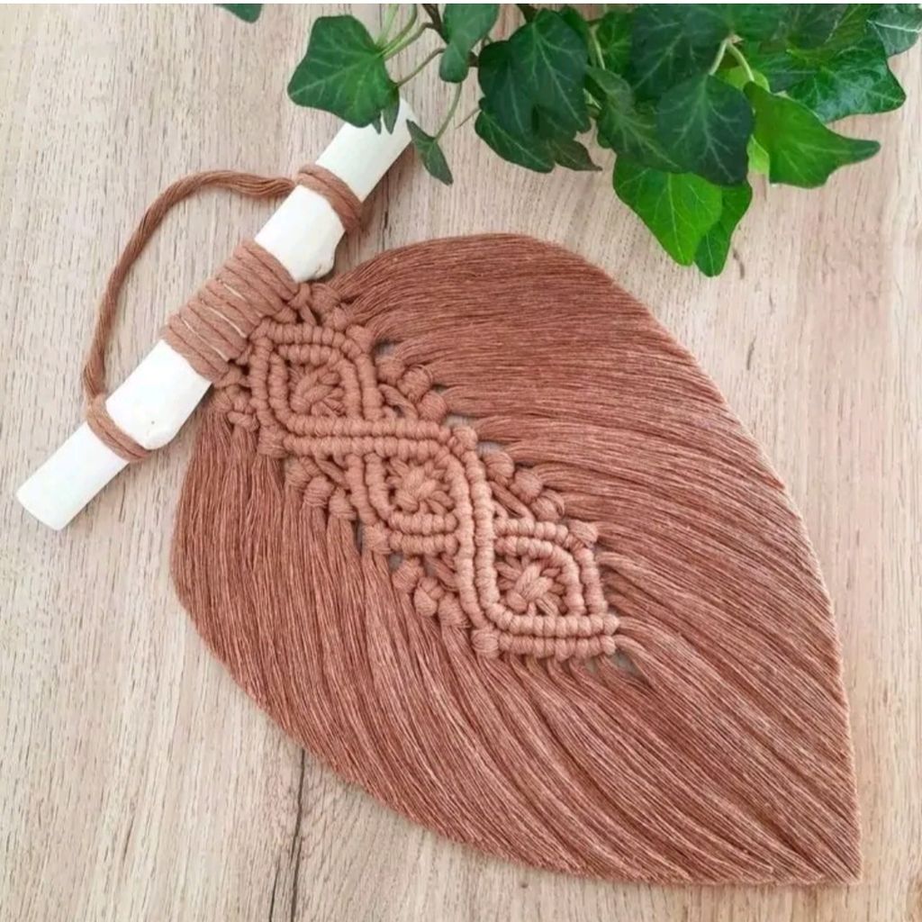 فروش اینترنتی دکوری تک برگ مکرومه بافی طرح مهتاب