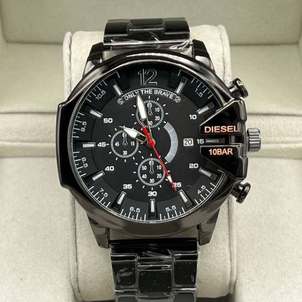 ساعت دیزل مردانه بند استیل مشکی صفحه مشکی