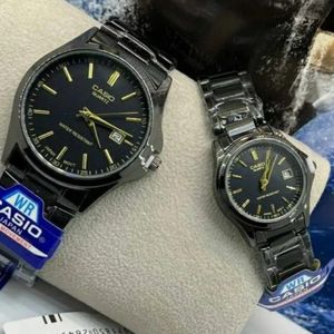 قیمت ارزان ست ساعت کاسیو بند استیل مشکی