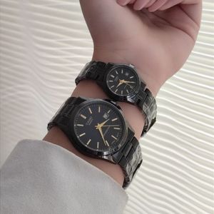 ست ساعت کاسیو بند استیل مشکی