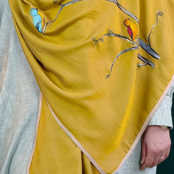 شال مزونی نقاشی شده با دست