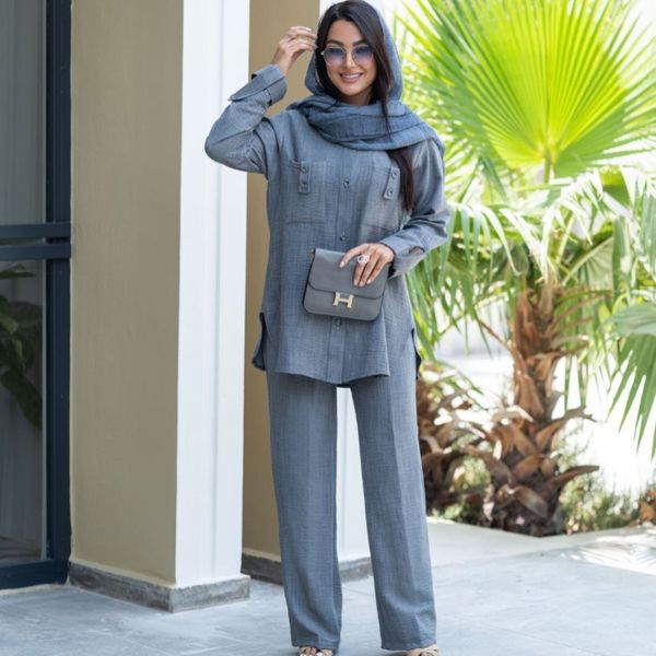 ست تابستونی مهسا ( مانتو شلوار شانتون تا سایز 54)