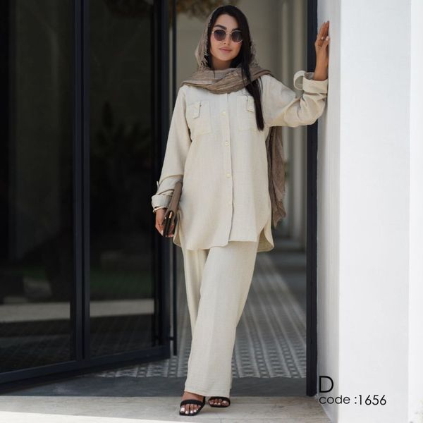 ست تابستونی مهسا ( مانتو شلوار شانتون تا سایز 54)