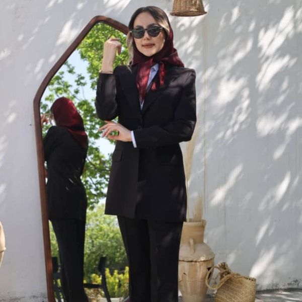 مانتو شلوار اداری باران دخت مدل چکاوک کد 4077