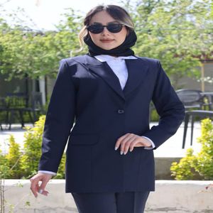 مانتو شلوار اداری باران دخت مدل چکاوک کد 4077