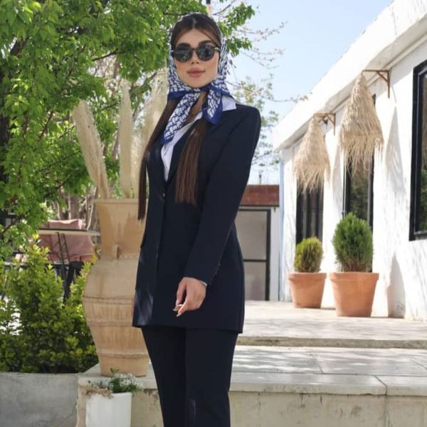 مانتو شلوار اداری باران دخت مدل چکاوک کد 4077