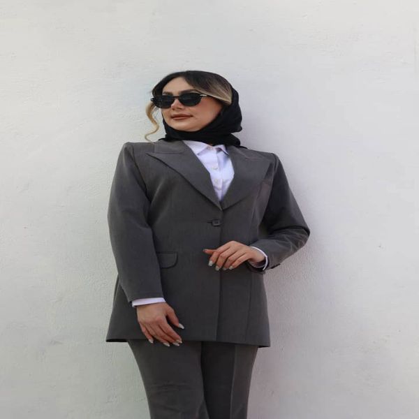 مانتو شلوار اداری باران دخت مدل چکاوک کد 4077