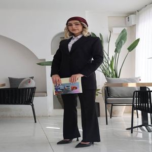 خرید اینترنتی قیمت مانتو شلوار اداری باران دخت مدل چکاوک کد 4077