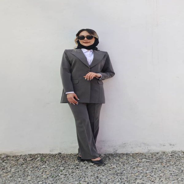 مانتو شلوار اداری باران دخت مدل چکاوک کد 4077