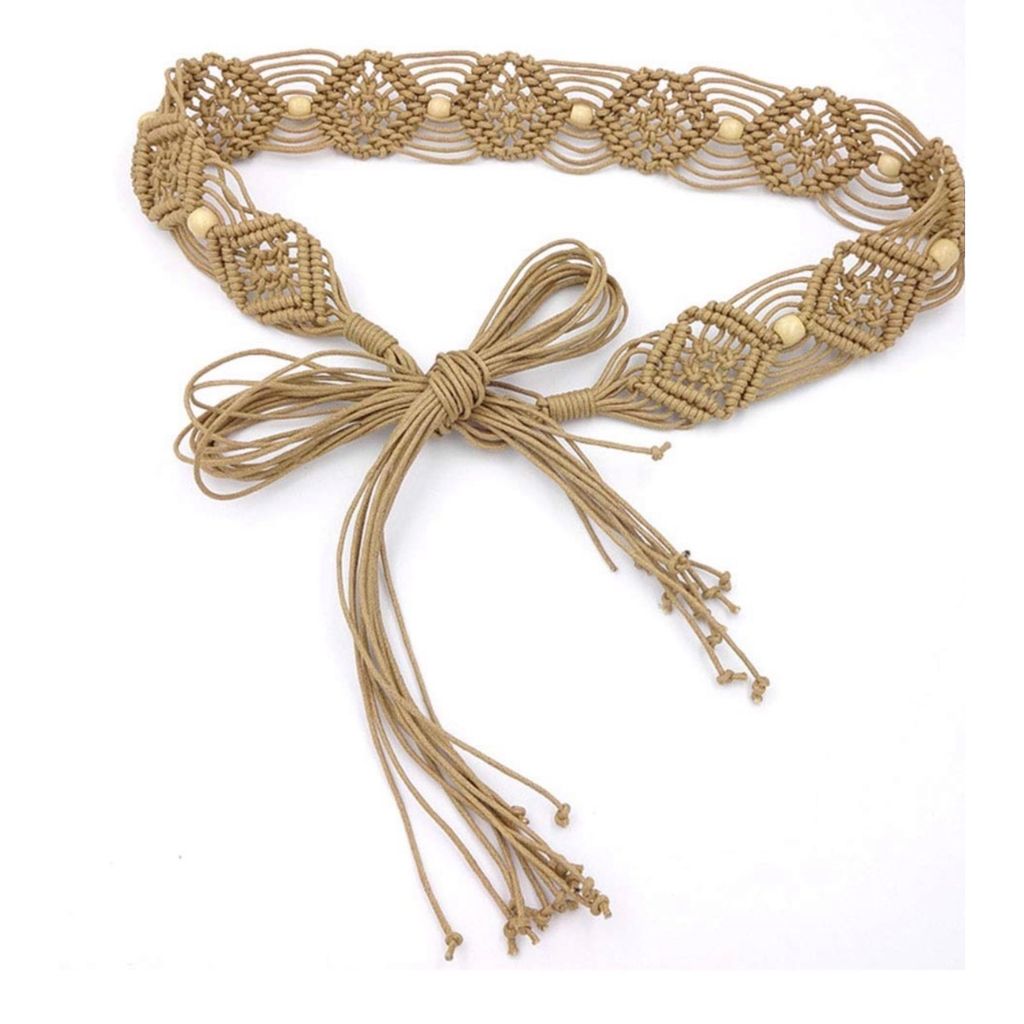 خرید آنلاین کمربند مکرومه بافی طرح لوزی