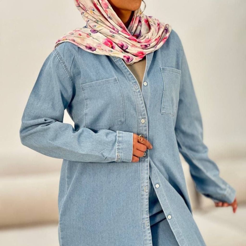 قیمت ارزان مانتو جین آسمان