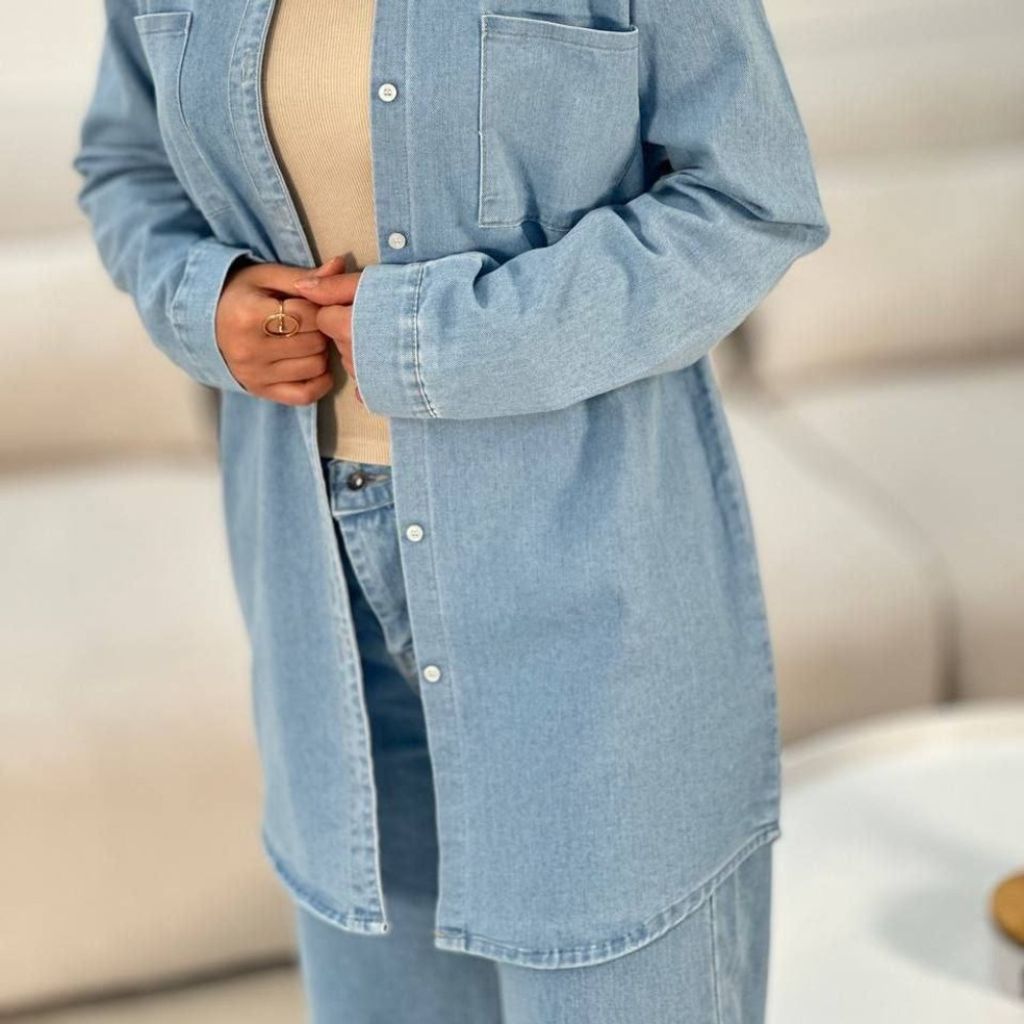 خرید آنلاین مانتو جین آسمان