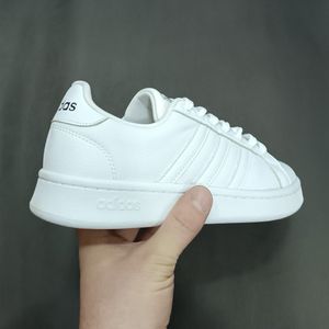 خرید آنلاین کتونی مردانه آدیداس گرندکورت تمام سفید کیفیت بالا