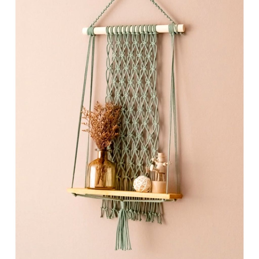 فروش اینترنتی شلف چوبی مکرومه بافی طرح اکسیر