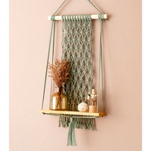 شلف چوبی مکرومه بافی طرح اکسیر