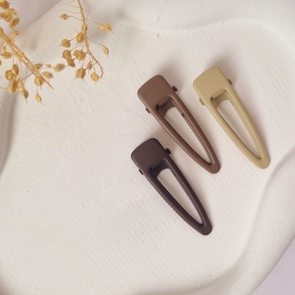 خرید اینترنتی گیره مو فلزی زنانه مات سه تایی