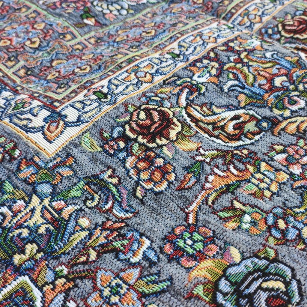 خرید آنلاین روفرشی 12متری مخمل ابریشم کد 820طوسی