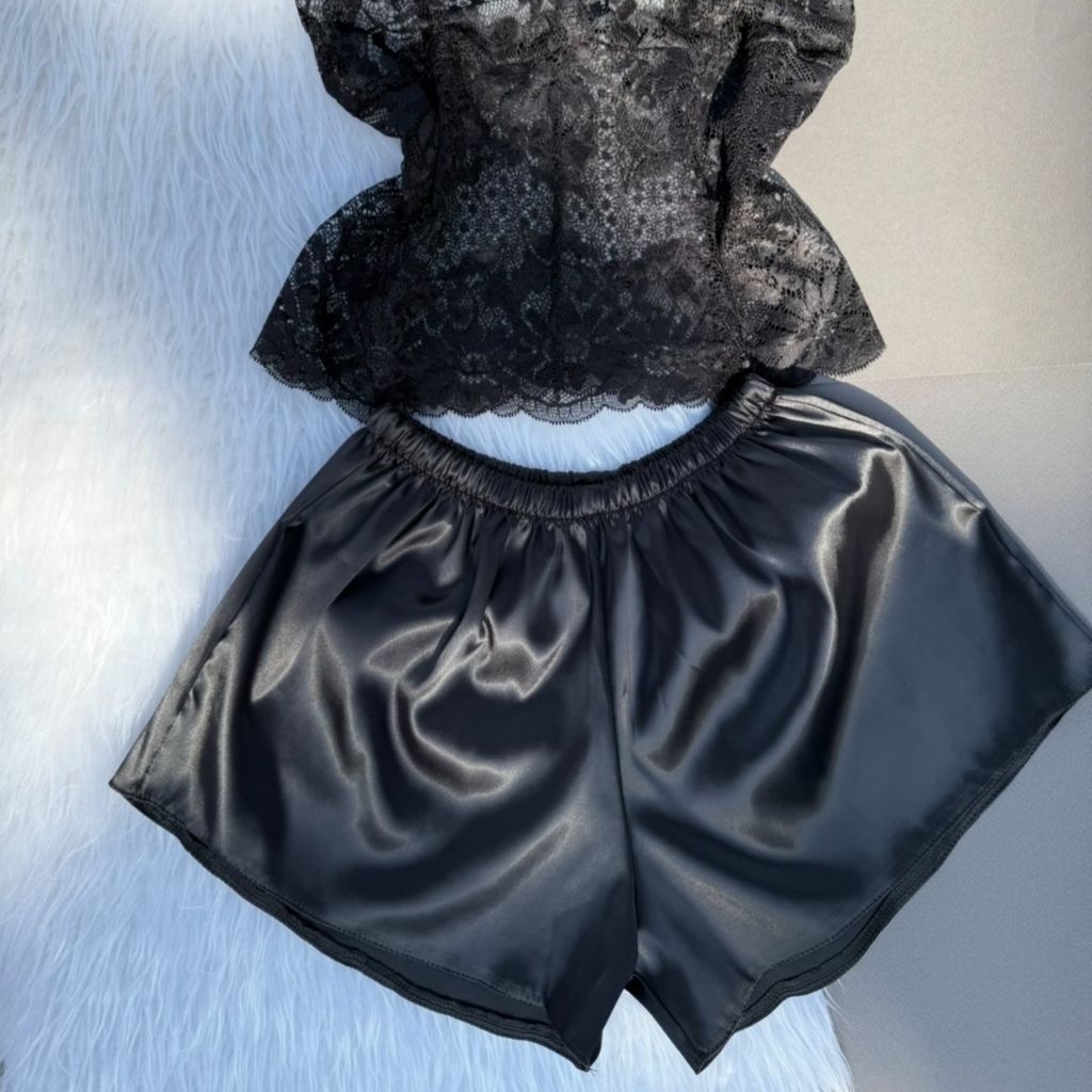 قیمت تاپ و شلوارک ساتن دانتل