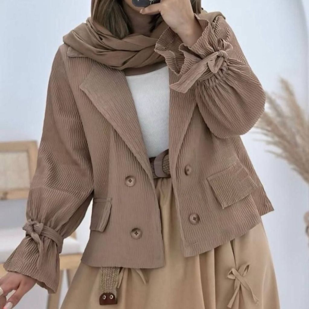 فروش اینترنتی مانتو کتی آستین گرهی الیسا