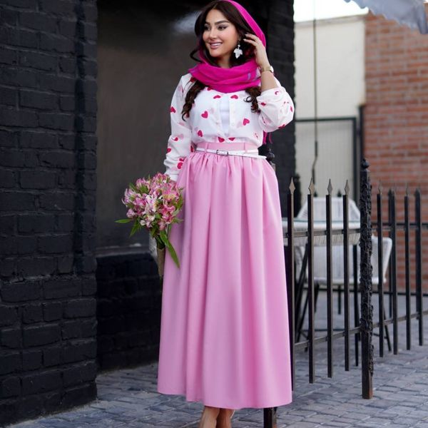 ست سه تیکه شومیز دامن کمربند زنانه قلب قلبی