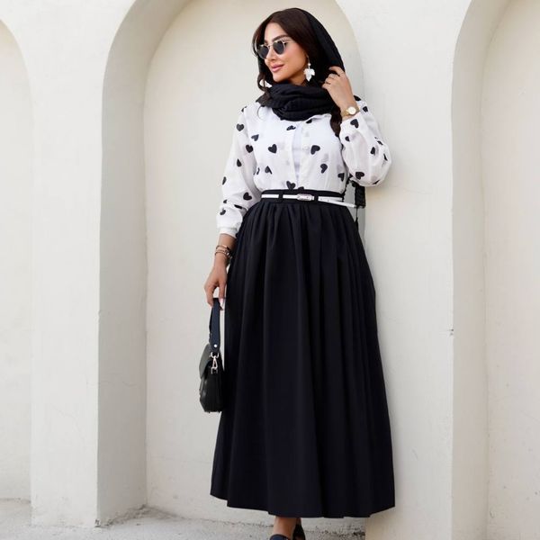 ست سه تیکه شومیز دامن کمربند زنانه قلب قلبی