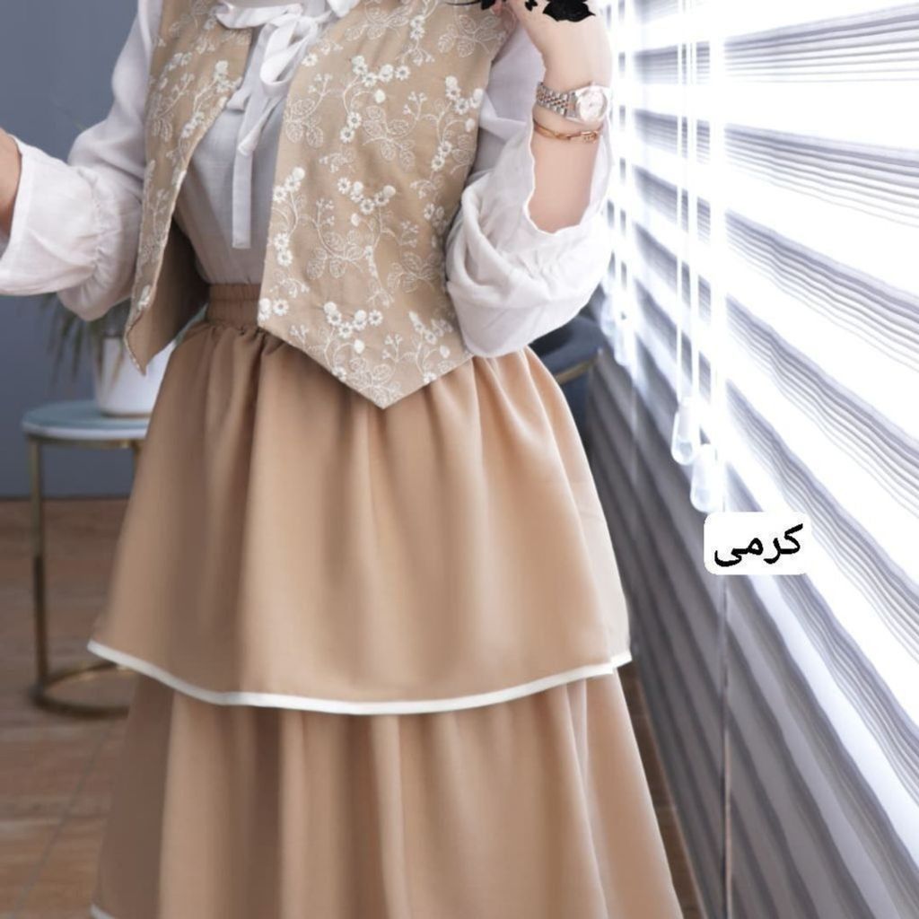 قیمت ارزان دامن+جلیقه رویا نورا