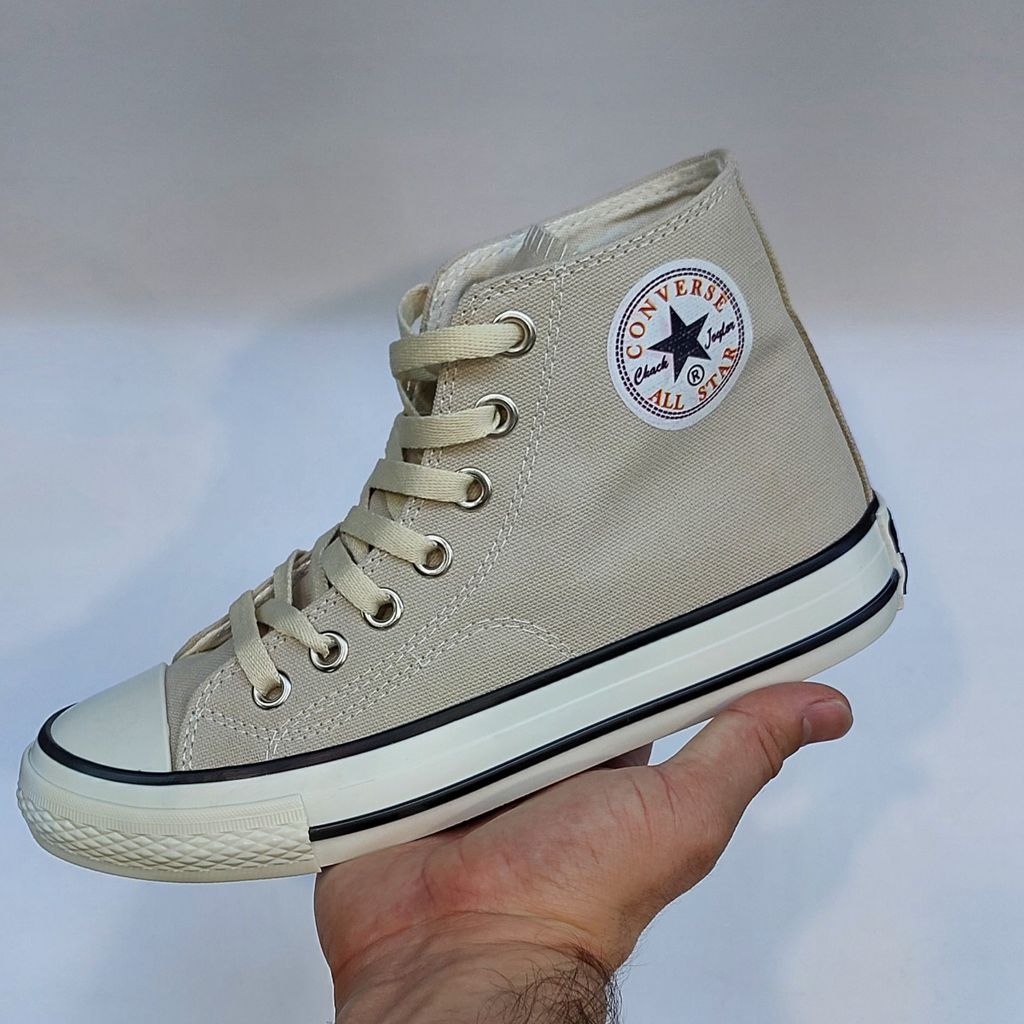 خرید اینترنتی کتونی آلستار کانورس ساق بلند کرم با کیفیت