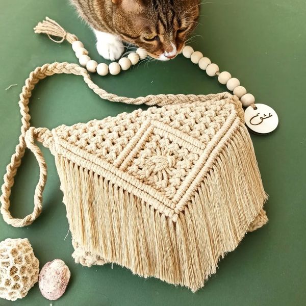 کیف مکرومه بافی زنانه طرح مانا