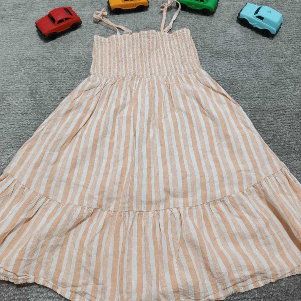 خرید اینترنتی پیراهن بندی لینن وارداتی دخترانه