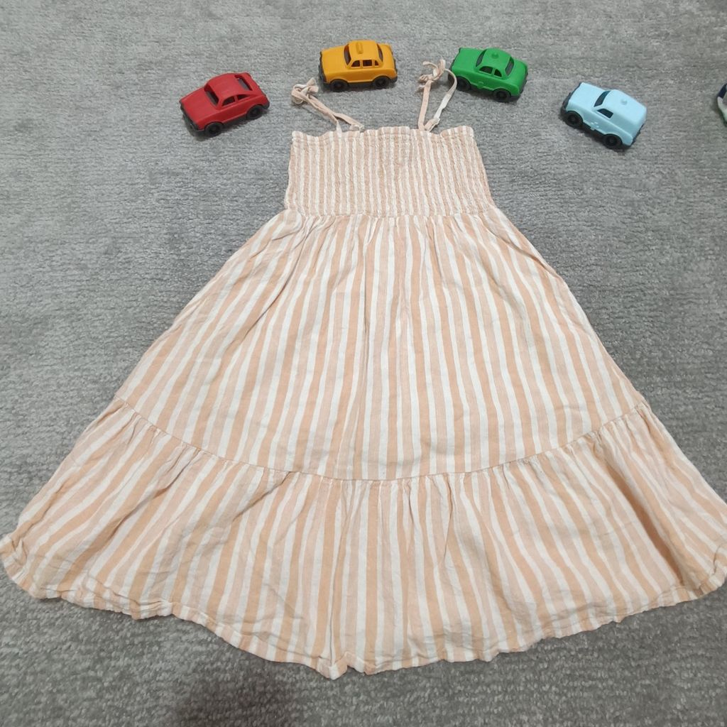 مشخصات پیراهن بندی لینن وارداتی دخترانه