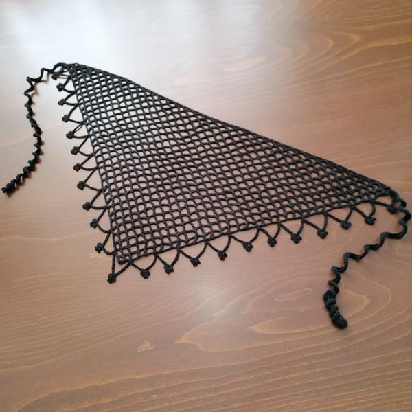 مینی اسکارف، باندانا، دستمال سر، روسری کوچک قلاببافی 0602