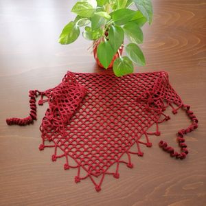 مینی اسکارف، باندانا، دستمال سر، روسری کوچک قلاببافی 0602