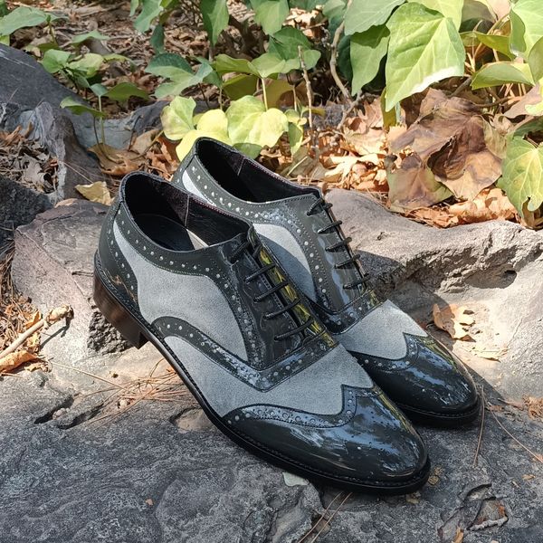 کفش مردانه مجلسی چرم طبیعی مدل نیلسون ورنی ایتالیایی و اشبالت