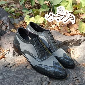 کفش مردانه مجلسی چرم طبیعی مدل نیلسون ورنی ایتالیایی و اشبالت